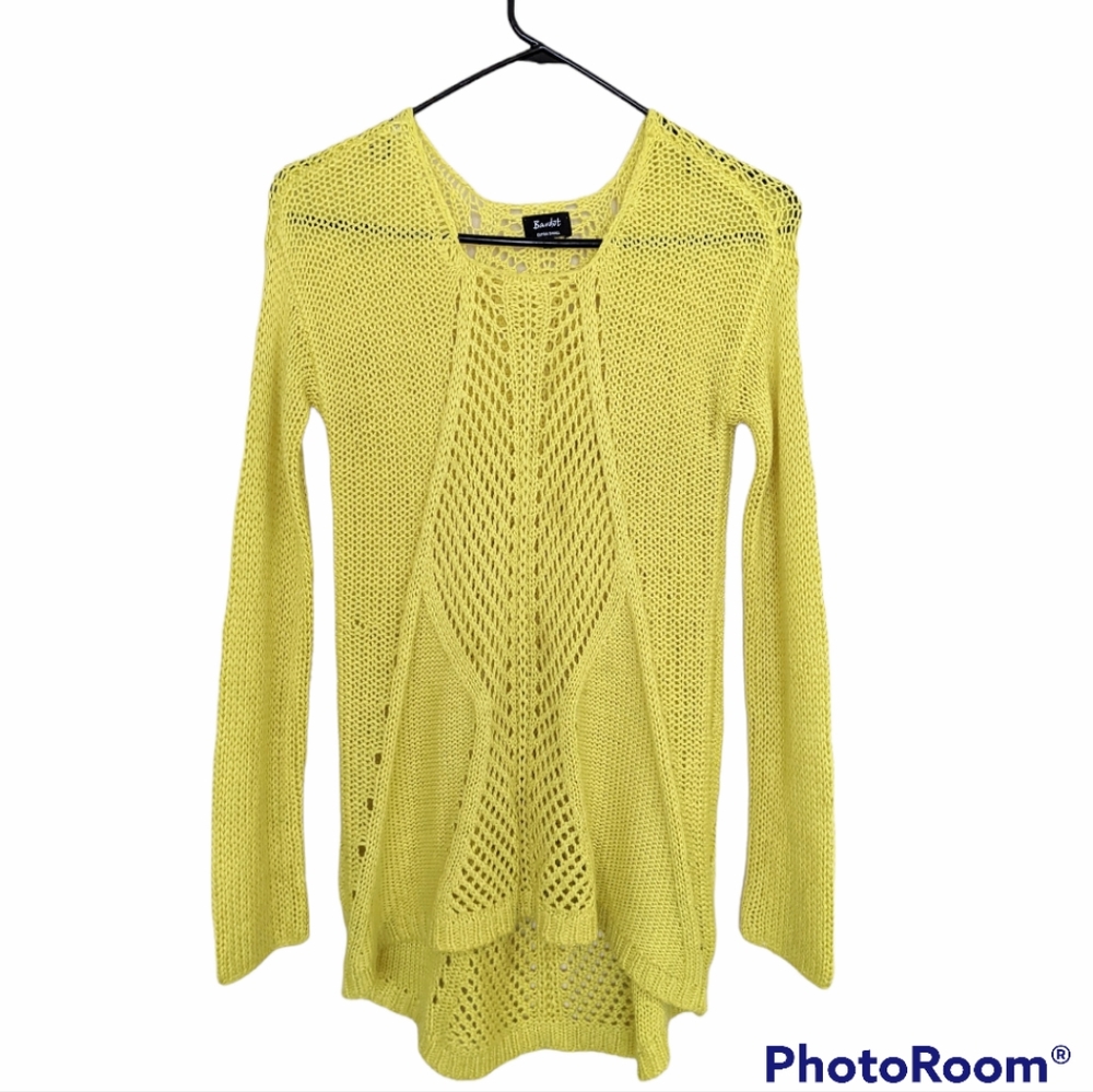 Bardot Loose Knit Sweater | Yellow Scoop Neck Sweater